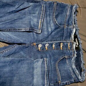 Express jeans- stretch plus- ankle high rise - 4S/4C - fray top